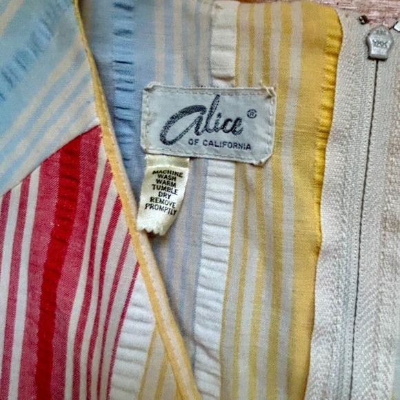 Vintage 1960s Alice of California Striped Kaftan Dress. Maxi Dress Caftan Dress, - Picture 3 of 16